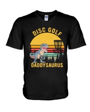Disc golf daddy saurus V-Neck T-Shirt thumbnail