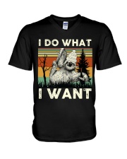I do what i want V-Neck T-Shirt tile