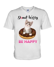 Donut worry be happy V-Neck T-Shirt thumbnail