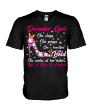 December girl V-Neck T-Shirt thumbnail