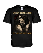 Cats and tattoos V-Neck T-Shirt thumbnail