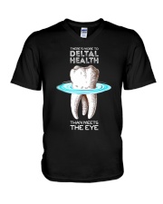 Dentist dental health V-Neck T-Shirt tile