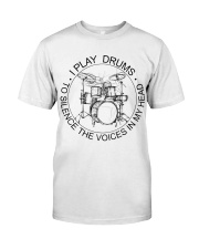 I play drum to silence the voice in my heart Premium Fit Mens Tee thumbnail