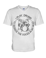 I play drum to silence the voice in my heart V-Neck T-Shirt thumbnail