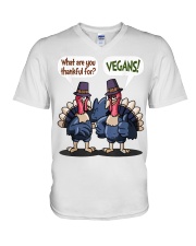 Vegan thankful V-Neck T-Shirt thumbnail