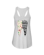 Let your smile change the world Ladies Flowy Tank tile