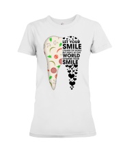 Let your smile change the world Premium Fit Ladies Tee tile