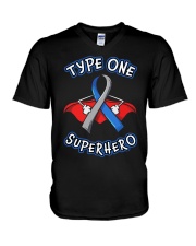 Type one superheroes V-Neck T-Shirt tile