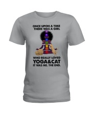 Yoga and cat Ladies T-Shirt thumbnail