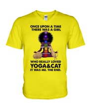 Yoga and cat V-Neck T-Shirt thumbnail