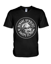 Beware of wolves V-Neck T-Shirt thumbnail
