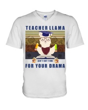 Teacher LLama V-Neck T-Shirt tile