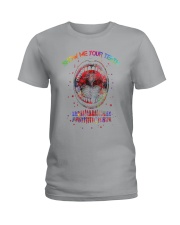 Show me your teeth Ladies T-Shirt tile