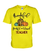 Thankful blessed teacher V-Neck T-Shirt thumbnail