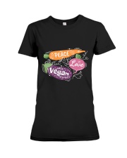 Peace Love Vegan Premium Fit Ladies Tee tile