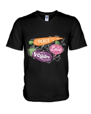 Peace Love Vegan V-Neck T-Shirt tile