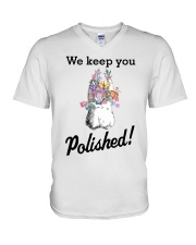 Teeth polished V-Neck T-Shirt tile