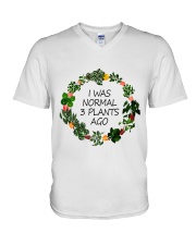 I was normal 3 plants ago V-Neck T-Shirt tile