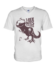 T rex hates to floss V-Neck T-Shirt thumbnail