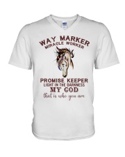 Way marker V-Neck T-Shirt tile