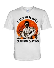 Don't mess with chainsaw carving V-Neck T-Shirt thumbnail