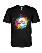 I love my job V-Neck T-Shirt thumbnail