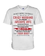 Crazy Husband V-Neck T-Shirt thumbnail