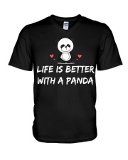 Life is better with a panda V-Neck T-Shirt tile