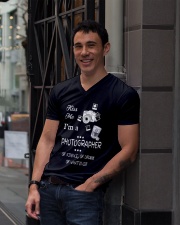 Kiss Me I'm a Photographer V-Neck T-Shirt lifestyle-mens-vneck-front-1