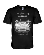I am Plotting Against You V-Neck T-Shirt tile