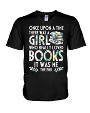 Book Lover Girl V-Neck T-Shirt tile