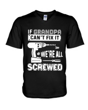 if Grandpa Can't Fix It V-Neck T-Shirt tile