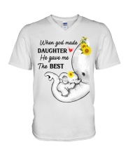 God made daughter V-Neck T-Shirt tile