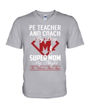Pe Teacher And Coach - Super Mom Job V-Neck T-Shirt thumbnail