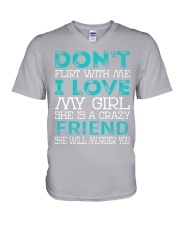 Friend - Dont Flirt Job Title V-Neck T-Shirt thumbnail