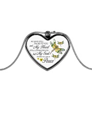 Dragonfly Metallic Heart Necklace front