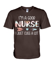 Im a good nurse i just cuss a lot V-Neck T-Shirt thumbnail