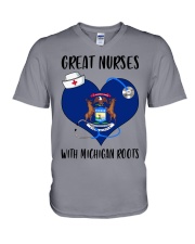Michigan Nurse V-Neck T-Shirt thumbnail