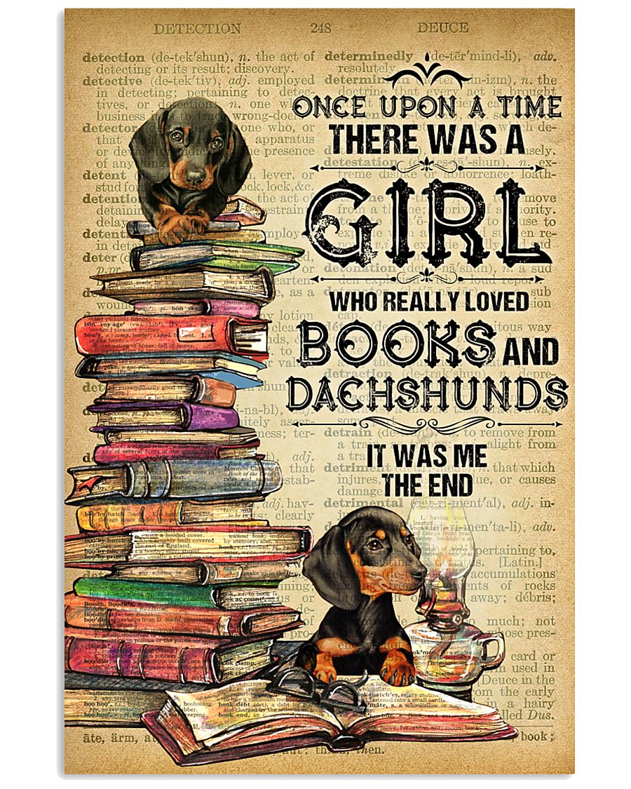 Dachshund And Book 11x17 Poster
