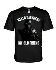 Hello darkness my old veteran friends V-Neck T-Shirt tile