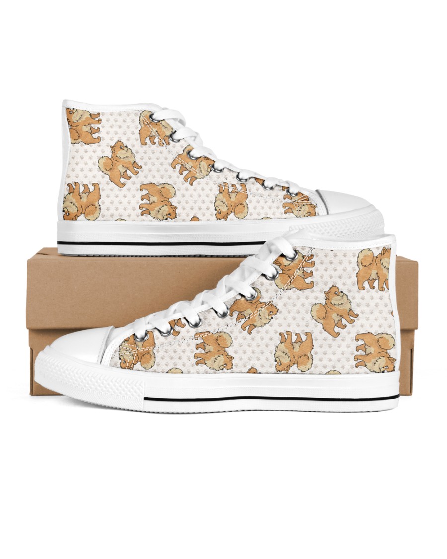 Pomeranian Shoes Women's High Top White Shoes
