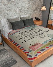 TO MY DAD - NOT CLOSE Large Sherpa Fleece Blanket - 60" x 80" aos-sherpa-fleece-blanket-lifestyle-front-04
